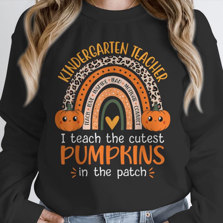 Rainbow I Teach The Cutest Pumpkins Kindergarten Teacher Men Women Unisex Sweatshirt, novelty gifts, funny gifts