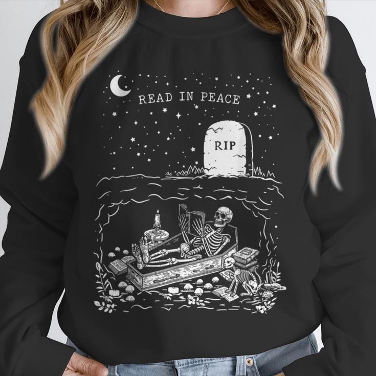 Read In Peace Skeleton Halloween Book Reading Spooky Teacher Unisex Sweatshirt, novelty gifts, funny gifts Read In Peace Skeleton Halloween Book Reading Spooky Teacher Unisex Sweatshirt, novelty gifts, funny gifts
