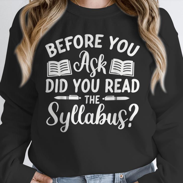 Did You Read The Syllabus Shirt Teacher Men Women Unisex Sweatshirt, novelty gifts, funny gifts