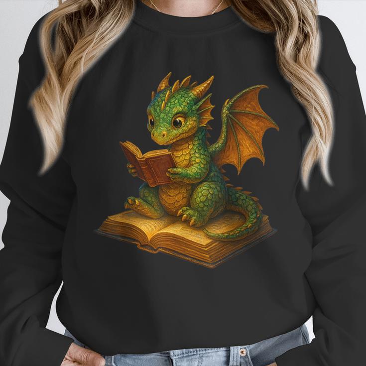 Reading Dragon Shirt For Bookish Teacher Librarian Bookworm Unisex Sweatshirt, novelty gifts, funny gifts