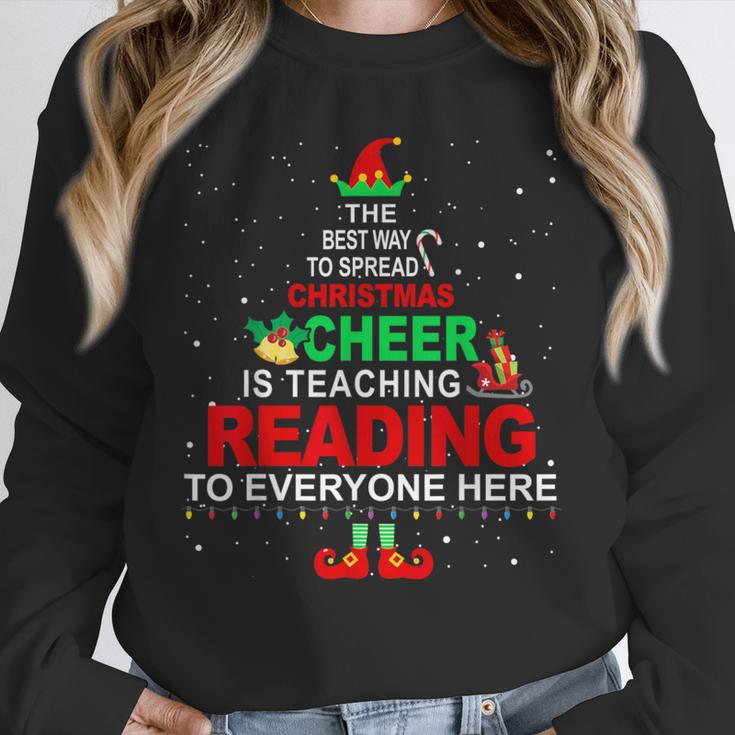 Reading Teacher Christmas Shirt Elf Christmas Cheer For Men Women Unisex Sweatshirt, novelty gifts, funny gifts Reading Teacher Christmas Shirt Elf Christmas Cheer For Men Women Unisex Sweatshirt, novelty gifts, funny gifts