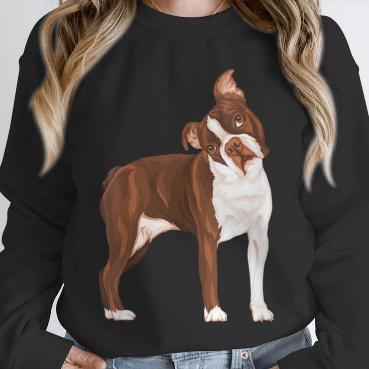 Red Boston Terrier Dog Unisex Sweatshirt, novelty gifts, funny gifts