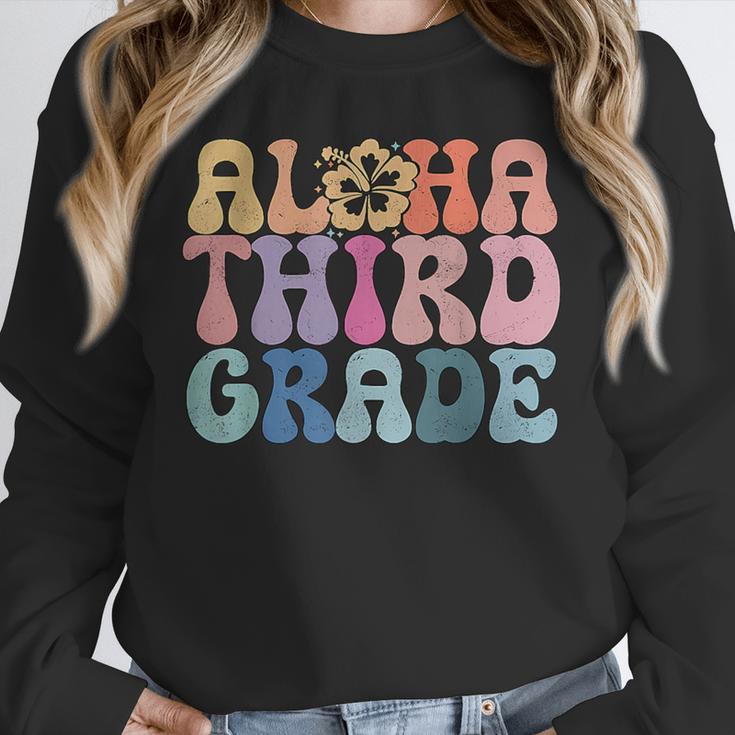Retro Aloha Third Grade Teacher Summer Vacation Beach Hawaii Unisex Sweatshirt, novelty gifts, funny gifts Retro Aloha Third Grade Teacher Summer Vacation Beach Hawaii Unisex Sweatshirt, novelty gifts, funny gifts