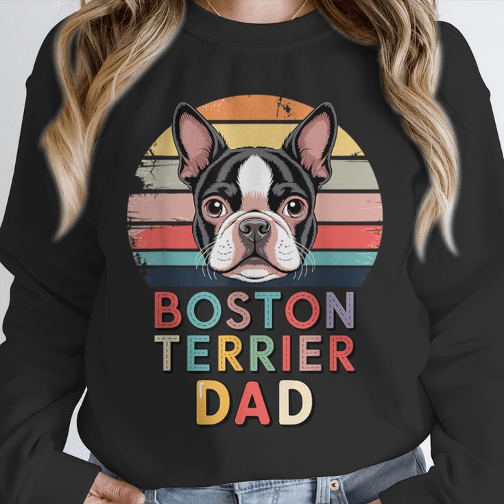 Retro Boston Terrier Dad Unisex Sweatshirt, novelty gifts, funny gifts