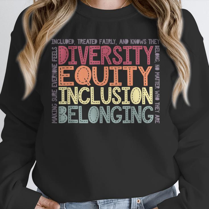 Retro Diversity Equity Inclusion Belonging DEIB Teacher Unisex Sweatshirt, novelty gifts, funny gifts Retro Diversity Equity Inclusion Belonging DEIB Teacher Unisex Sweatshirt, novelty gifts, funny gifts