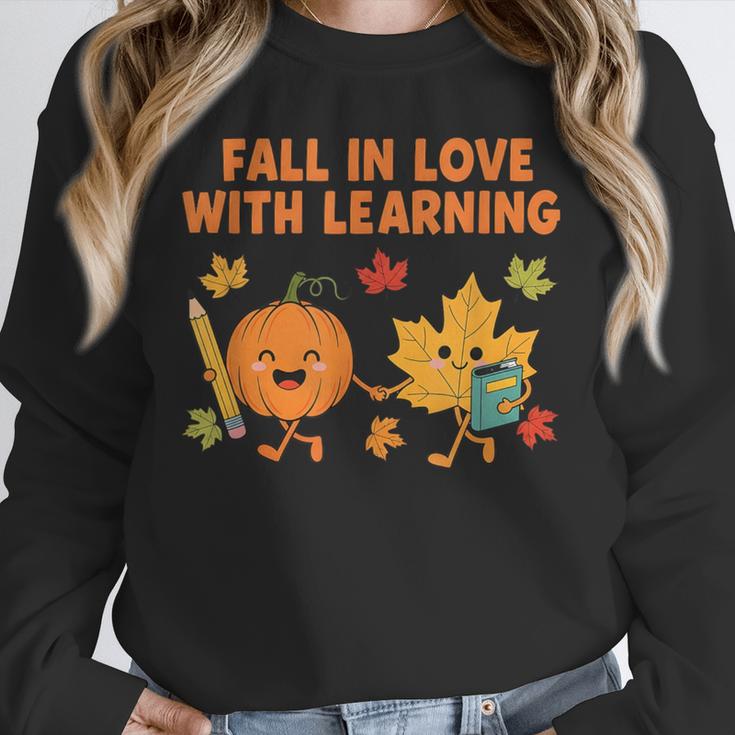 Retro Fall In Love With Learning Autumn Pumpkin Teacher Unisex Sweatshirt, novelty gifts, funny gifts Retro Fall In Love With Learning Autumn Pumpkin Teacher Unisex Sweatshirt, novelty gifts, funny gifts
