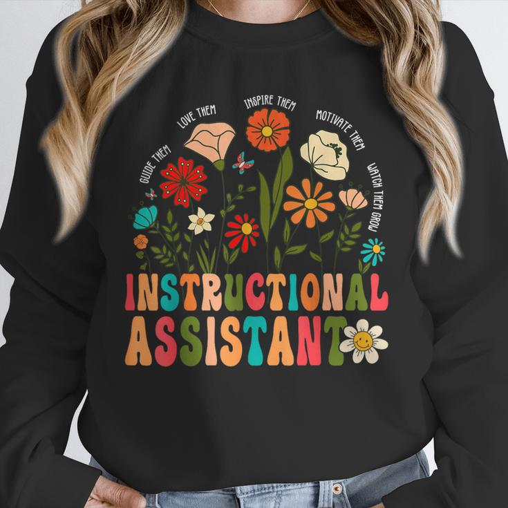 Retro Instructional Assistant Wildflowers Teacher Aide Unisex Sweatshirt, novelty gifts, funny gifts Retro Instructional Assistant Wildflowers Teacher Aide Unisex Sweatshirt, novelty gifts, funny gifts