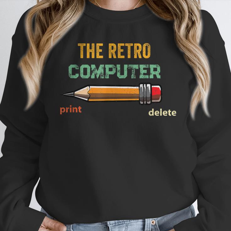 Retro Old-School Computer Pencil Tech Teacher Unisex Sweatshirt, novelty gifts, funny gifts