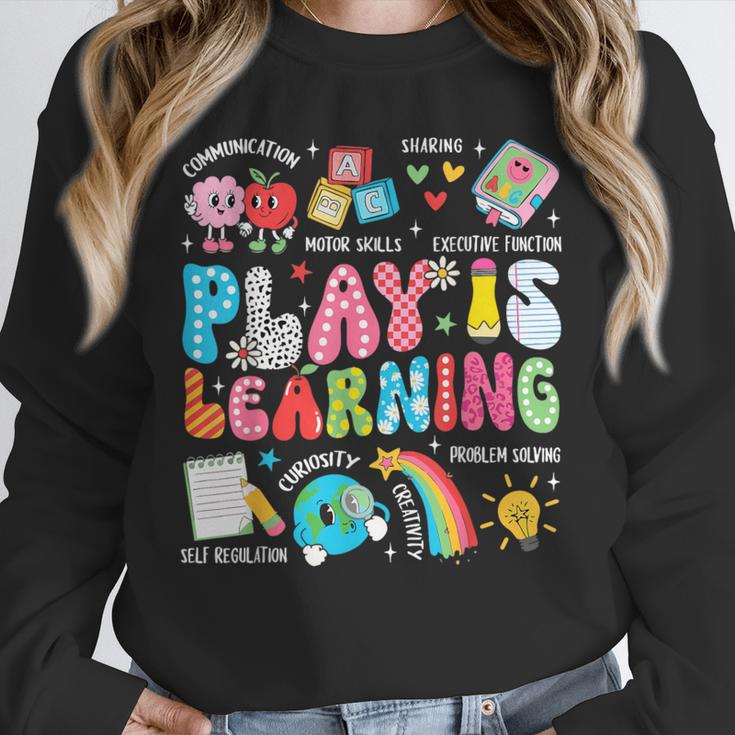Retro Play Is Learning Kindergarten Teacher Team Women Unisex Sweatshirt, novelty gifts, funny gifts Retro Play Is Learning Kindergarten Teacher Team Women Unisex Sweatshirt, novelty gifts, funny gifts