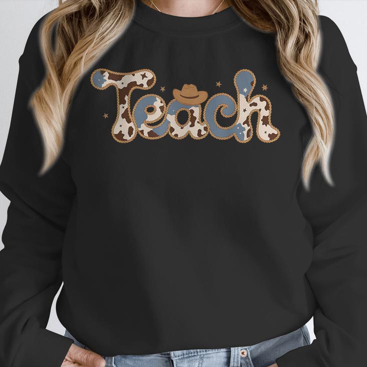 Retro Teacher Western Country Cowboy Cowgirl Back To School Unisex Sweatshirt, novelty gifts, funny gifts