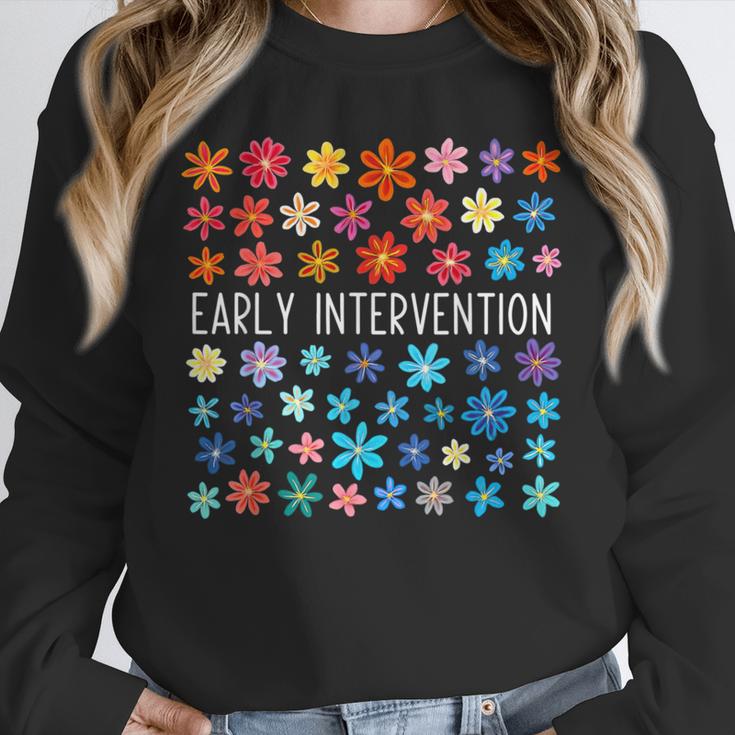 Retro Wildflower Early Intervention Teacher Interventionist Unisex Sweatshirt, novelty gifts, funny gifts