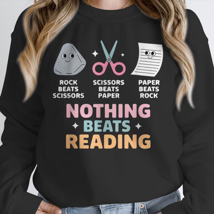 Rock Paper Scissors Teacher Librarian Nothing Beats Reading Unisex Sweatshirt, novelty gifts, funny gifts Rock Paper Scissors Teacher Librarian Nothing Beats Reading Unisex Sweatshirt, novelty gifts, funny gifts