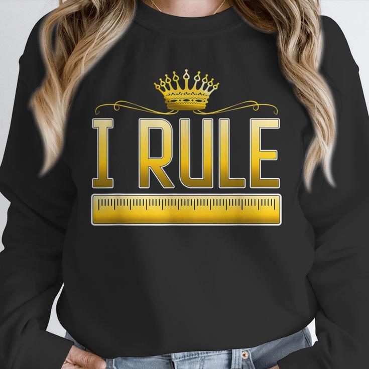 I Rule Math Ruler Mathematics Pun Math Teacher Men Women Girls Kids Unisex Sweatshirt, novelty gifts, funny gifts