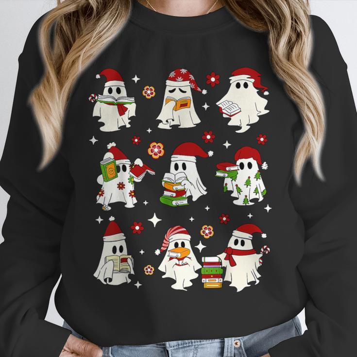 Santa Ghost Reading Books Christmas Library Teacher Unisex Sweatshirt, novelty gifts, funny gifts Santa Ghost Reading Books Christmas Library Teacher Unisex Sweatshirt, novelty gifts, funny gifts