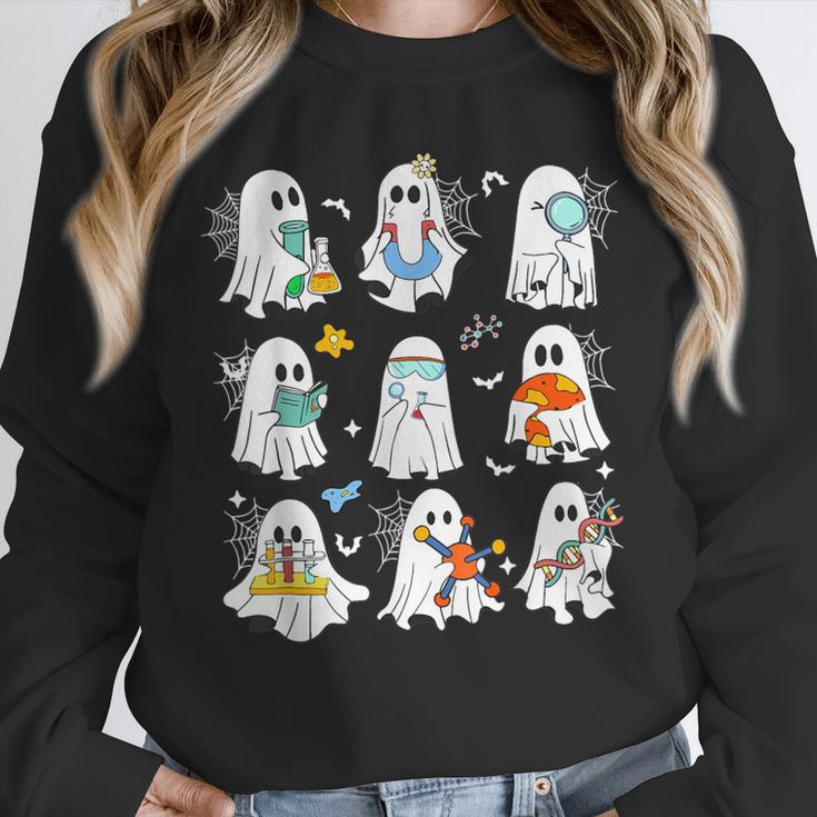 Science Teacher Ghost Laboratory Halloween Teacher Unisex Sweatshirt, novelty gifts, funny gifts