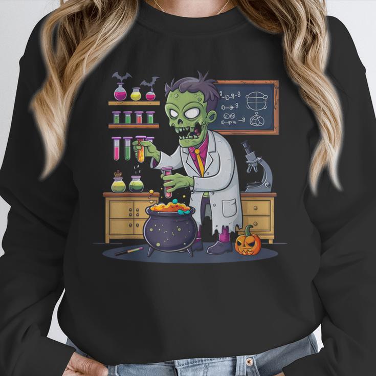 Science Teacher Halloween Shirt Zombie Chemistry Scientist Unisex Sweatshirt, novelty gifts, funny gifts