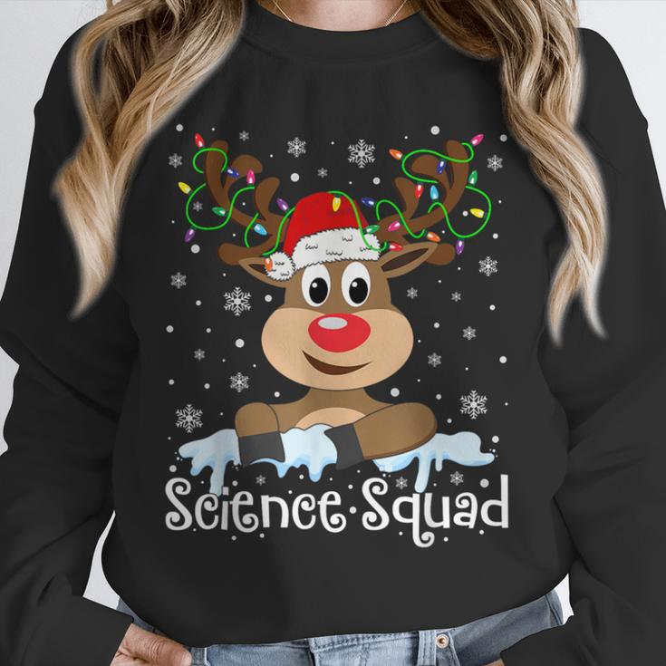 Science Teacher Squad Reindeer Christmas Teacher Xmas Lights For Men Women Unisex Sweatshirt, novelty gifts, funny gifts