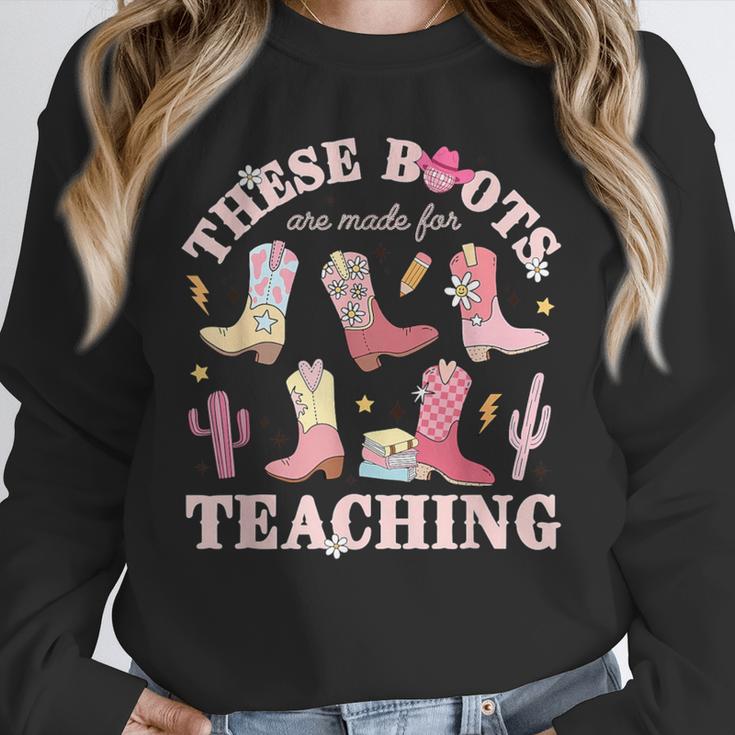 These Boots Are Made For Teaching Western Cowgirl Teacher Unisex Sweatshirt, novelty gifts, funny gifts These Boots Are Made For Teaching Western Cowgirl Teacher Unisex Sweatshirt, novelty gifts, funny gifts