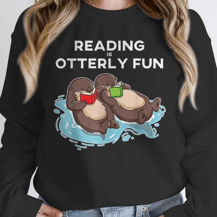 Sea Otter Book Reading Shirt For Bookworm Teachers Unisex Sweatshirt, novelty gifts, funny gifts