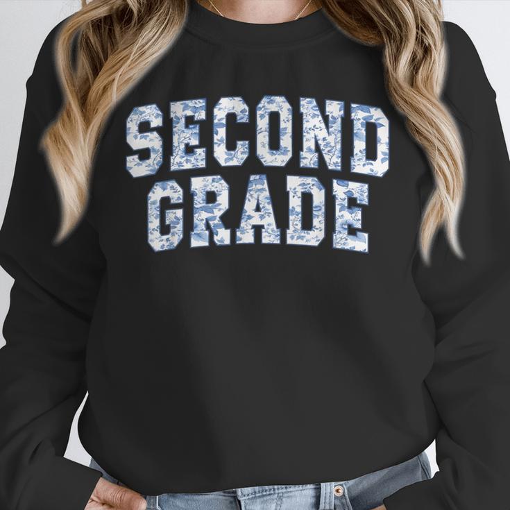 Second Grade Floral Blue Back To School 2nd Grade Teacher Unisex Sweatshirt, novelty gifts, funny gifts Second Grade Floral Blue Back To School 2nd Grade Teacher Unisex Sweatshirt, novelty gifts, funny gifts