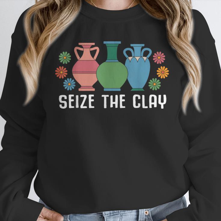 Seize The Clay Pottery Teacher Ceramics Potter Maker Unisex Sweatshirt, novelty gifts, funny gifts Seize The Clay Pottery Teacher Ceramics Potter Maker Unisex Sweatshirt, novelty gifts, funny gifts