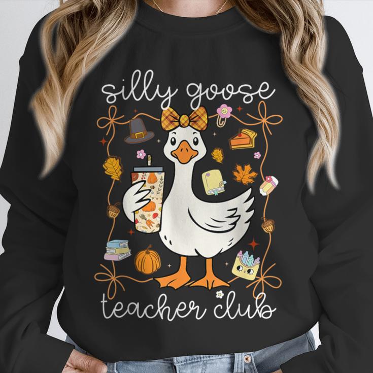 Silly Goose Teachers Club Cozy Fall Teacher Unisex Sweatshirt, novelty gifts, funny gifts