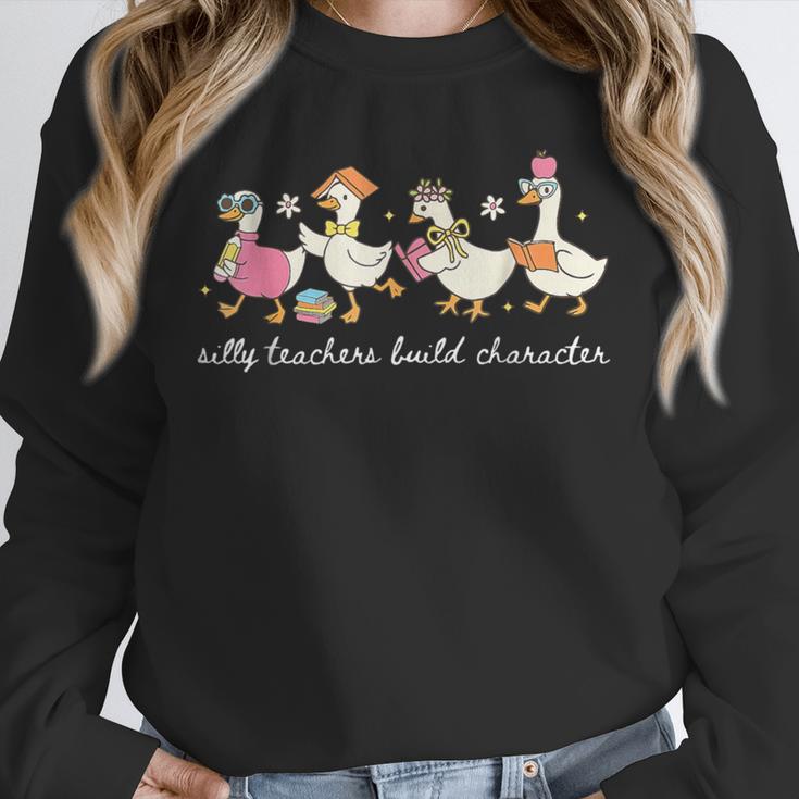 Silly Teachers Build Character Goose Teacher Back To School Unisex Sweatshirt, novelty gifts, funny gifts Silly Teachers Build Character Goose Teacher Back To School Unisex Sweatshirt, novelty gifts, funny gifts