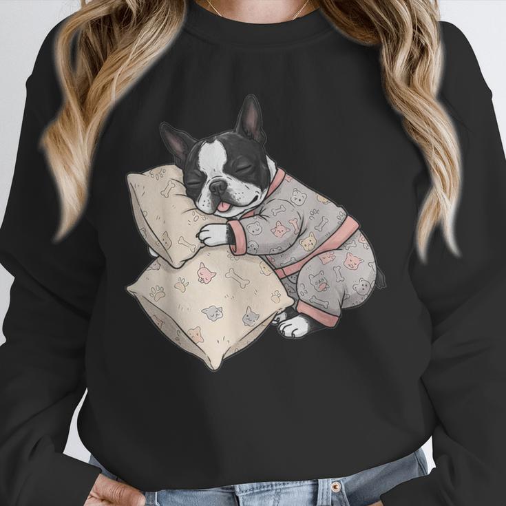 Sleepy Boston Terrier Pajama Men Women Kids Unisex Sweatshirt, novelty gifts, funny gifts