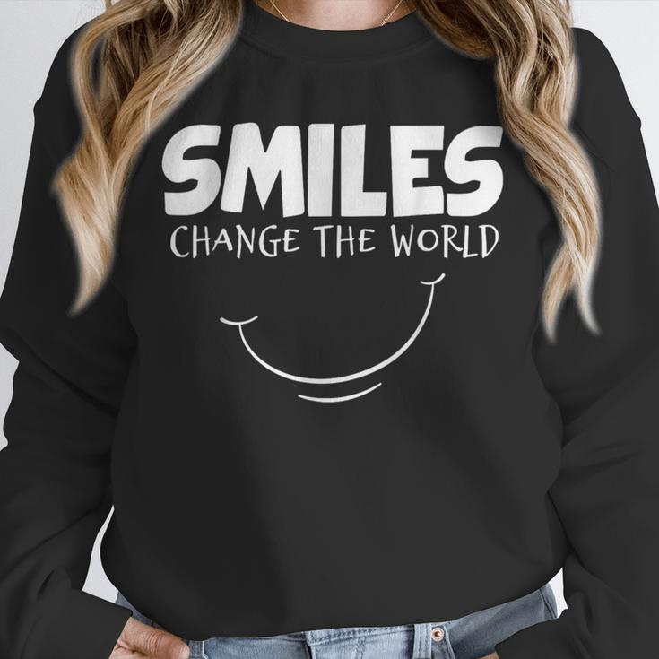 Smile Smiles Change The World Teacher T-Shirt Happy T-Shirt Unisex Sweatshirt, novelty gifts, funny gifts