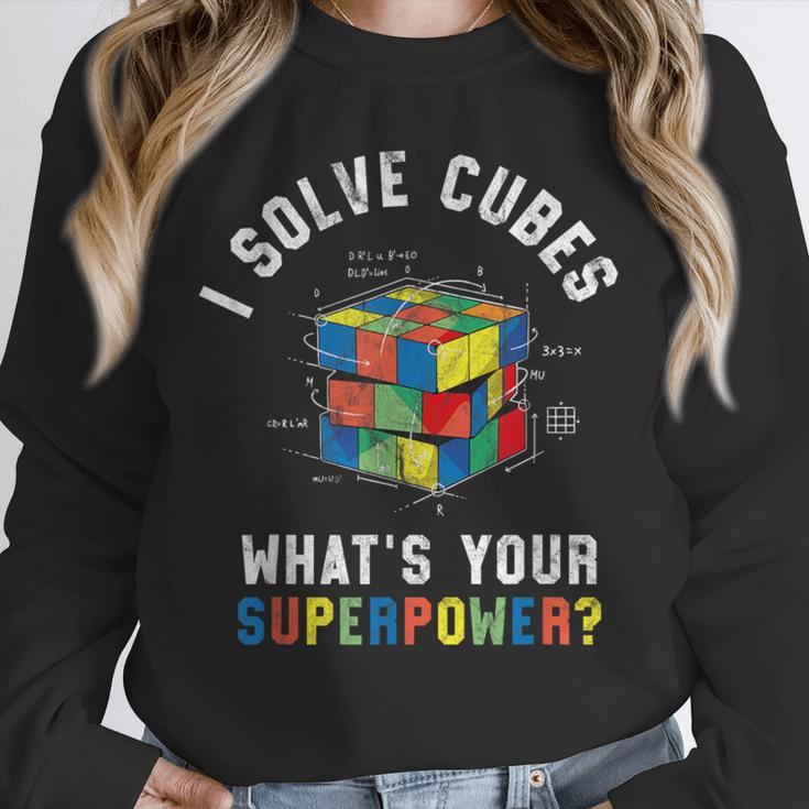 I Solve Cubes Speed Cubing Vintage Youth Math Teacher Unisex Sweatshirt, novelty gifts, funny gifts