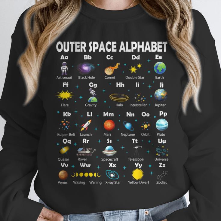Space Alphabet Galaxy Astronaut Planets Student Teacher Unisex Sweatshirt, novelty gifts, funny gifts