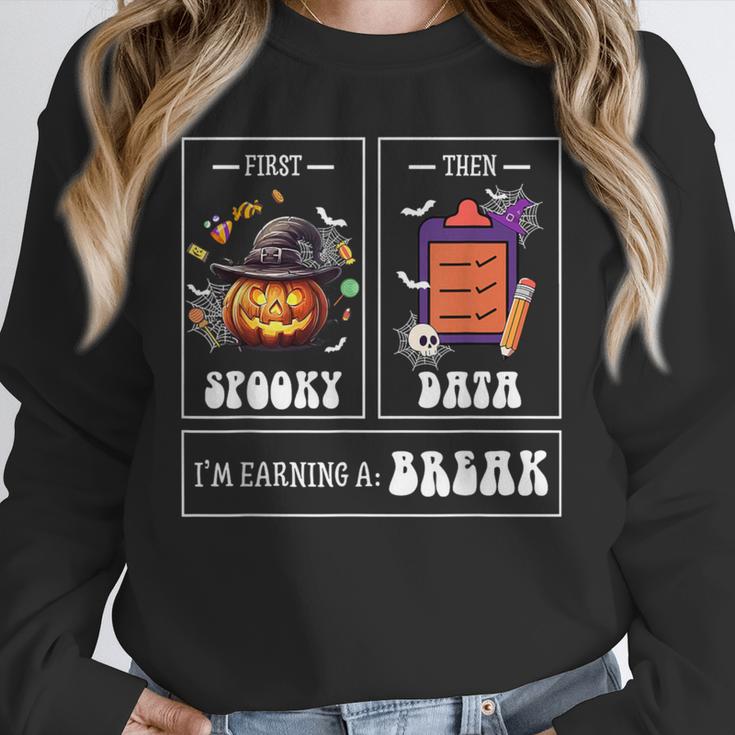 Sped Teacher Halloween First Spooky Then Data Sped Ed Team Unisex Sweatshirt, novelty gifts, funny gifts