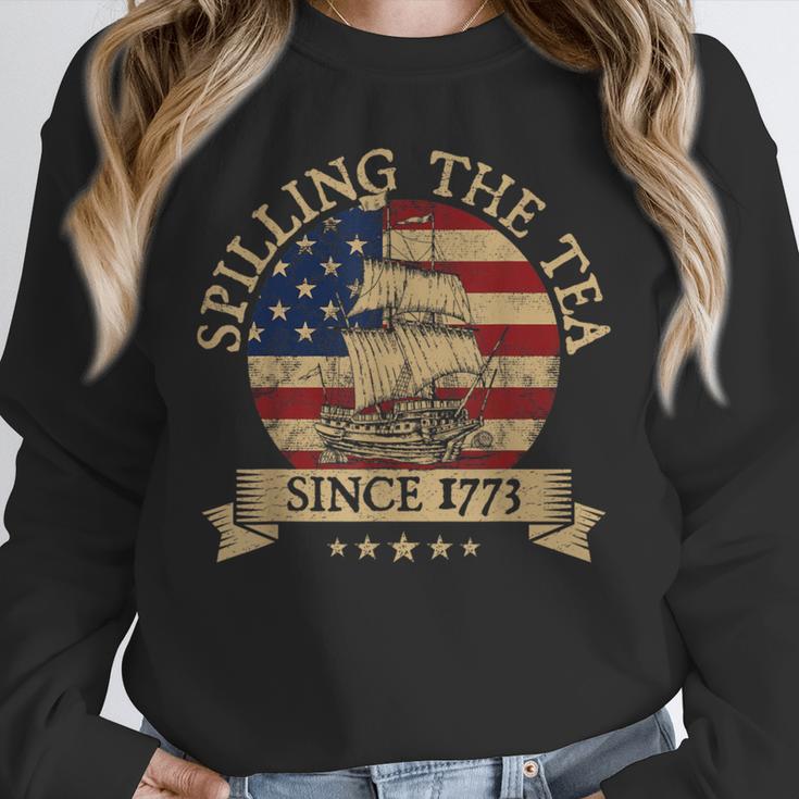 Spilling The Tea Since 1773 Vintage Us History Teacher Unisex Sweatshirt, novelty gifts, funny gifts