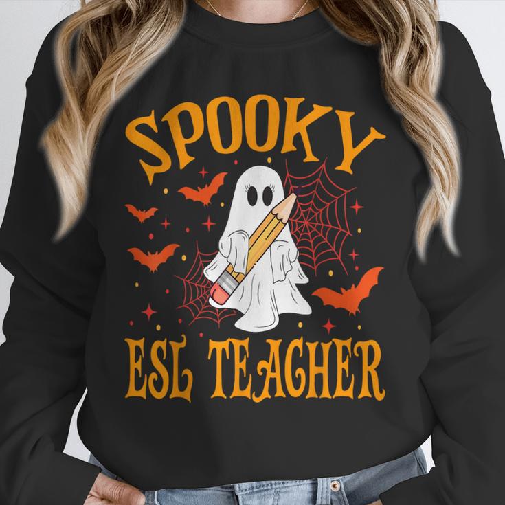 Spooky ESL Teacher Ghost Halloween School Women Unisex Sweatshirt, novelty gifts, funny gifts Spooky ESL Teacher Ghost Halloween School Women Unisex Sweatshirt, novelty gifts, funny gifts