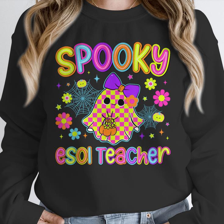 Spooky ESOL Teacher Halloween ESOL Teaching Coquette Unisex Sweatshirt, novelty gifts, funny gifts Spooky ESOL Teacher Halloween ESOL Teaching Coquette Unisex Sweatshirt, novelty gifts, funny gifts