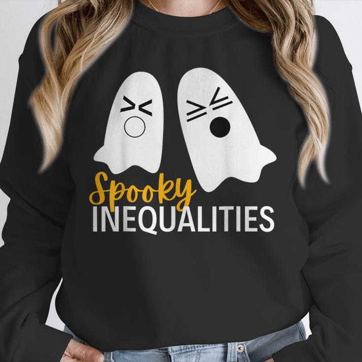 Spooky Ghost Inequalities Halloween Math Teacher Unisex Sweatshirt, novelty gifts, funny gifts