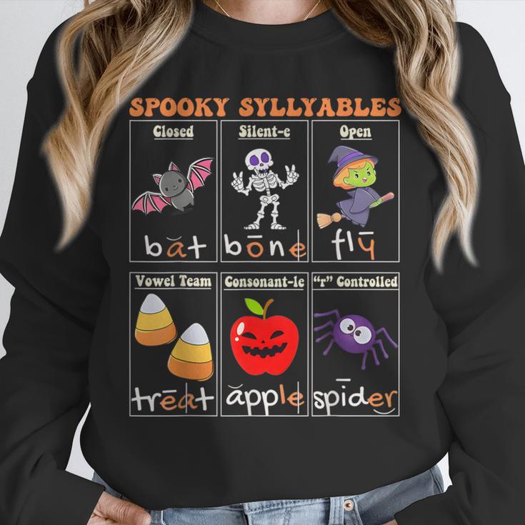 Spooky Syllables Halloween Teacher Student Education Unisex Sweatshirt, novelty gifts, funny gifts