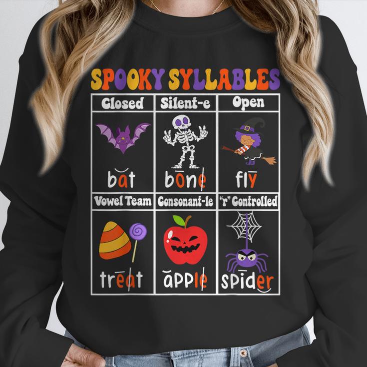Spooky Syllables Teacher Halloween Educational Kids Unisex Sweatshirt, novelty gifts, funny gifts