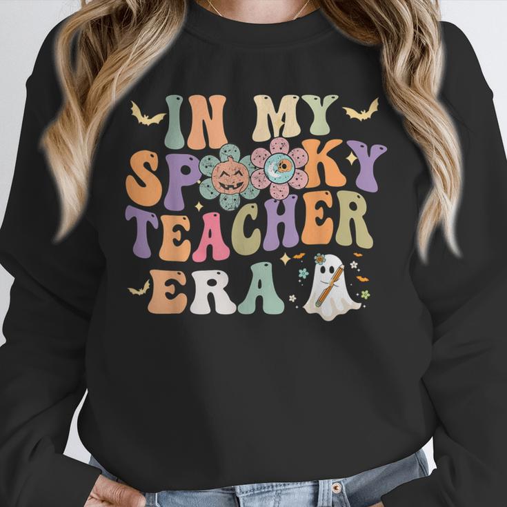 In My Spooky Teacher Era Groovy Hippie Retro Ghost Halloween Men Women Kids Unisex Sweatshirt, novelty gifts, funny gifts