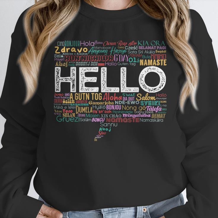 Start With Hello Different World Language Learning Teacher Unisex Sweatshirt, novelty gifts, funny gifts Start With Hello Different World Language Learning Teacher Unisex Sweatshirt, novelty gifts, funny gifts