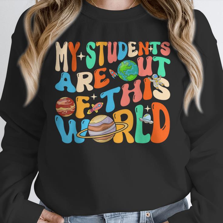 My Students Are Out Of This World Space Groovy Teacher Unisex Sweatshirt, novelty gifts, funny gifts My Students Are Out Of This World Space Groovy Teacher Unisex Sweatshirt, novelty gifts, funny gifts