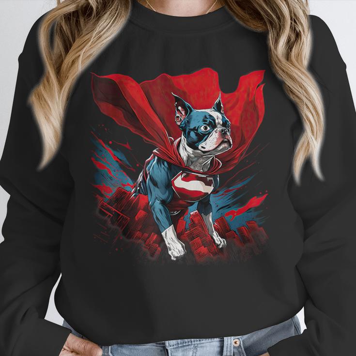 Super Power Superhero Boston Terrier Dog For Men Women Kids Unisex Sweatshirt, novelty gifts, funny gifts