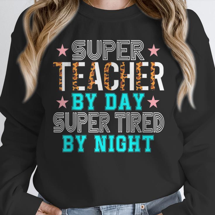 Super Teacher By Day Super Tired By Night Superhero Teacher Men Women Unisex Sweatshirt, novelty gifts, funny gifts