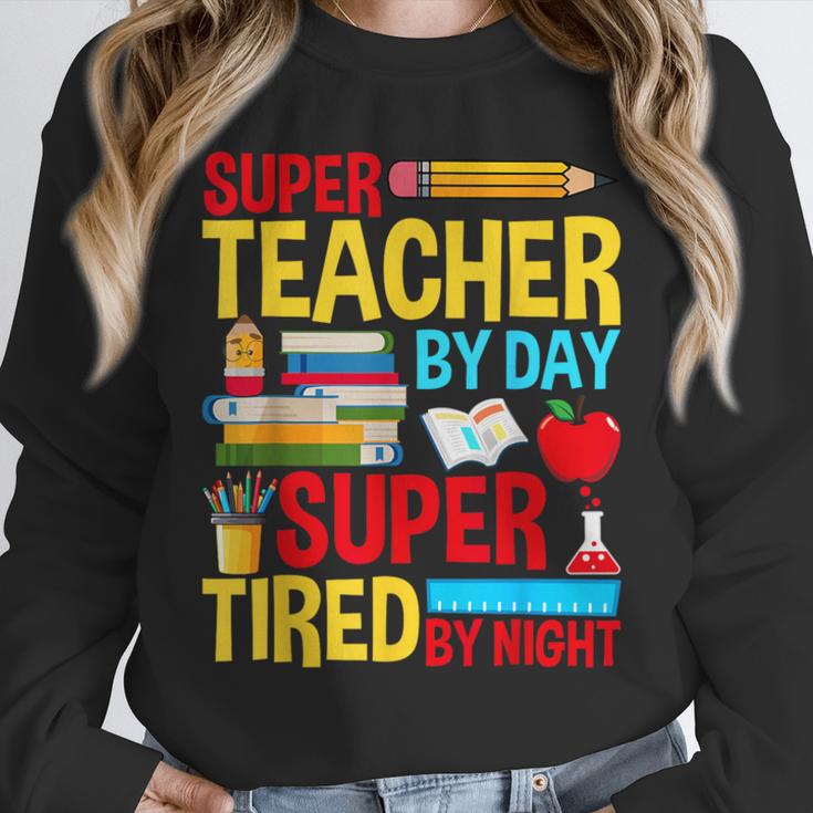 Super Teacher By Day Super Tired By Night Superhero Teacher Unisex Sweatshirt, novelty gifts, funny gifts Super Teacher By Day Super Tired By Night Superhero Teacher Unisex Sweatshirt, novelty gifts, funny gifts