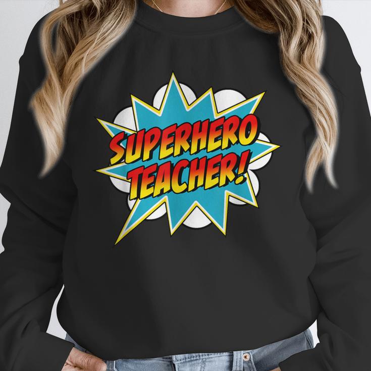 Superhero Teacher Retro Comic Teaching Superpower Unisex Sweatshirt, novelty gifts, funny gifts Superhero Teacher Retro Comic Teaching Superpower Unisex Sweatshirt, novelty gifts, funny gifts