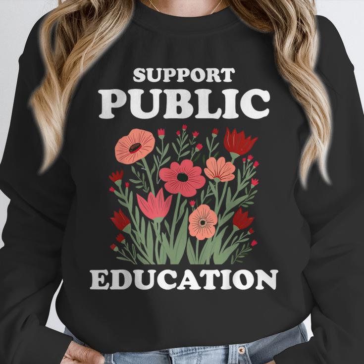 Support Public Education Cute Floral Teacher Red For Ed Unisex Sweatshirt, novelty gifts, funny gifts Support Public Education Cute Floral Teacher Red For Ed Unisex Sweatshirt, novelty gifts, funny gifts