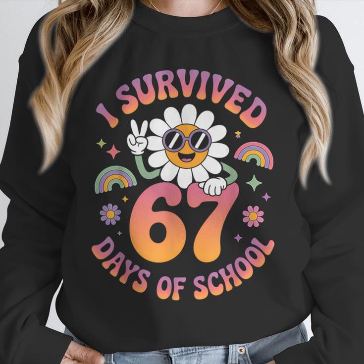 I Survived 67 Days Of School Groovy Retro Teachers Girls Unisex Sweatshirt, novelty gifts, funny gifts I Survived 67 Days Of School Groovy Retro Teachers Girls Unisex Sweatshirt, novelty gifts, funny gifts