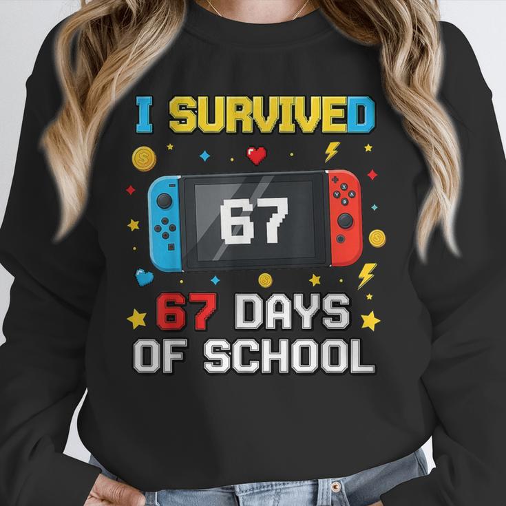 I Survived 67 Days Of School 67 Teacher Squad Matching Unisex Sweatshirt, novelty gifts, funny gifts I Survived 67 Days Of School 67 Teacher Squad Matching Unisex Sweatshirt, novelty gifts, funny gifts