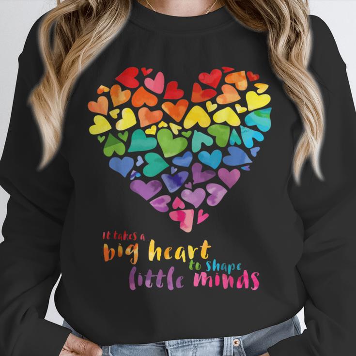 It Takes a Big Heart To Shape Little Minds Teacher Unisex Sweatshirt, novelty gifts, funny gifts
