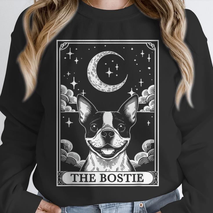Tarot Card Vintage Crescent Moon Boston Terrier Dog Mom Unisex Sweatshirt, novelty gifts, funny gifts